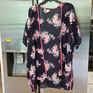 Floral Kimono Short Sleeve Top or Swim Cover Up